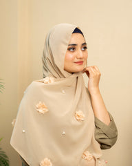 Hijab with 3D flowers